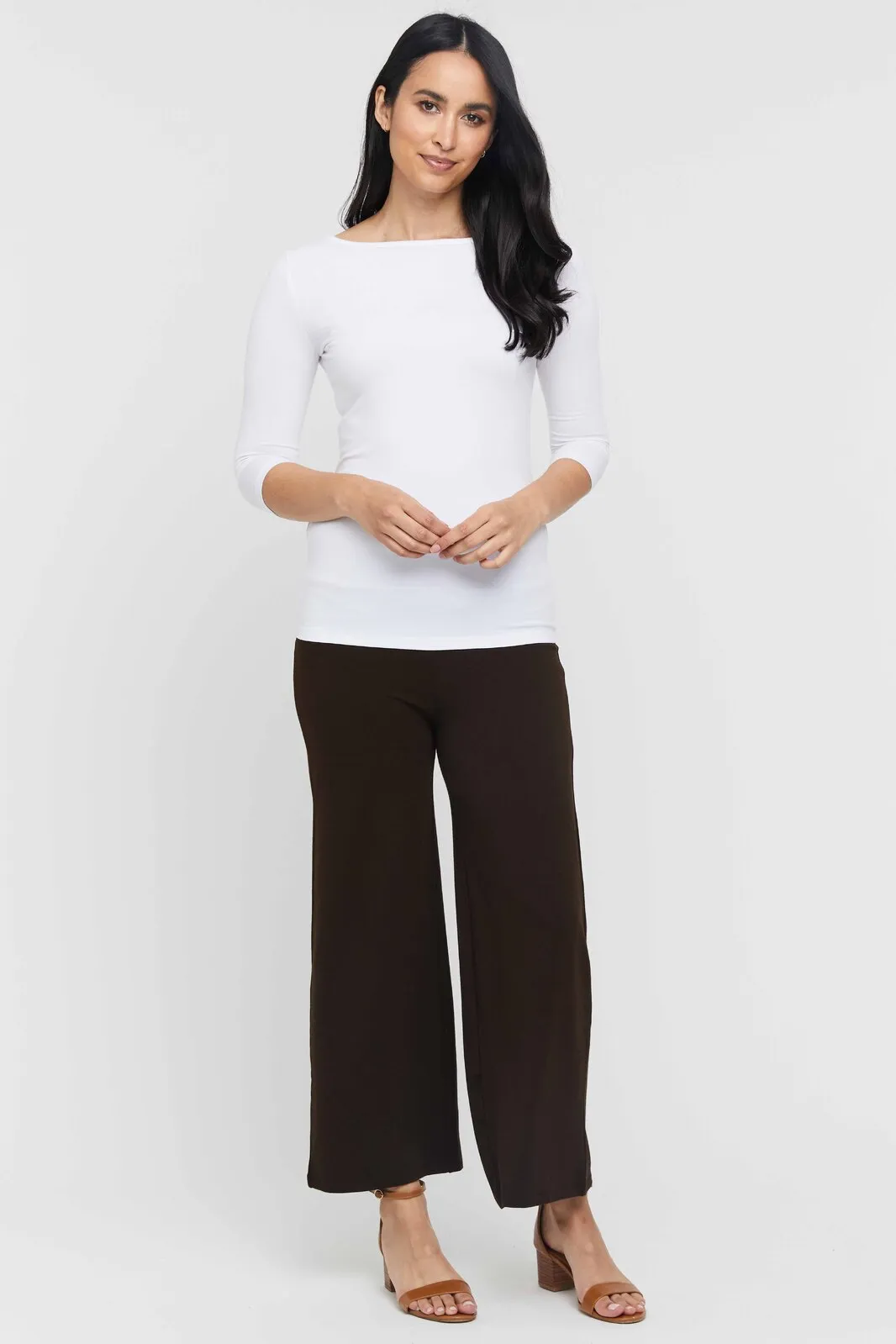 Ada Bamboo Boatneck Top - White