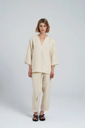 Barrow Pant in Striped Linen