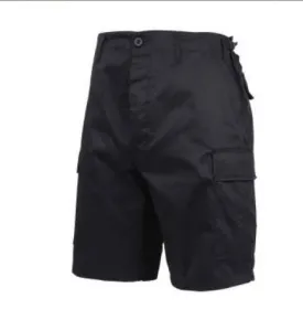 Black - Military Combat Zipper Fly BDU Shorts