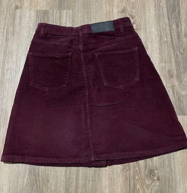 Burgundy Cord Mini  Skirt  #W166