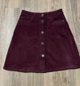 Burgundy Cord Mini  Skirt  #W166