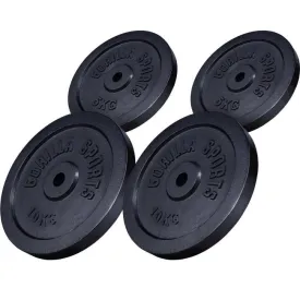 Cast Iron Weight Plate Set 2x 5KG - 2x 10KG - Black