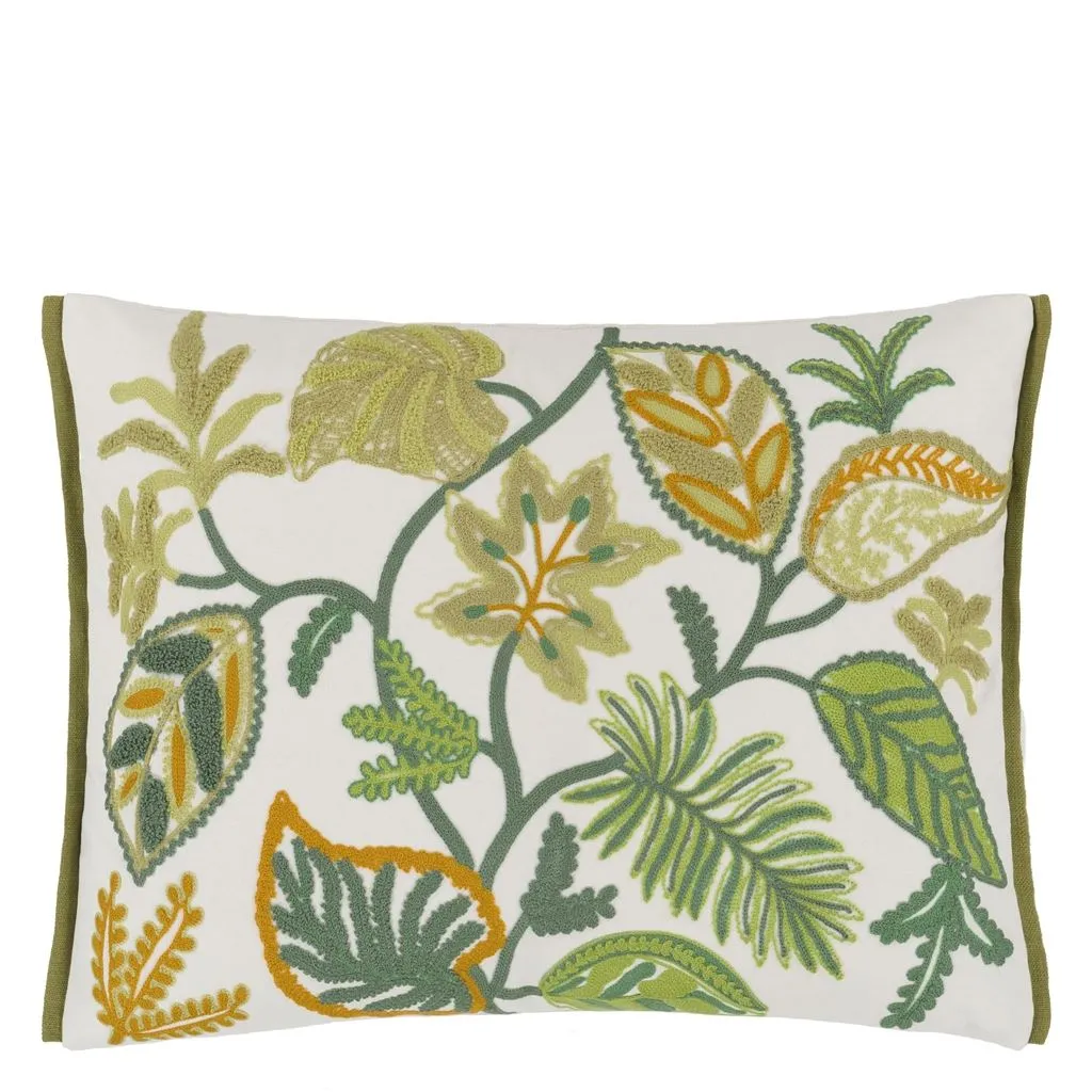 Designers Guild Foglia Decorativa Moss Cotton Decorative Pillow