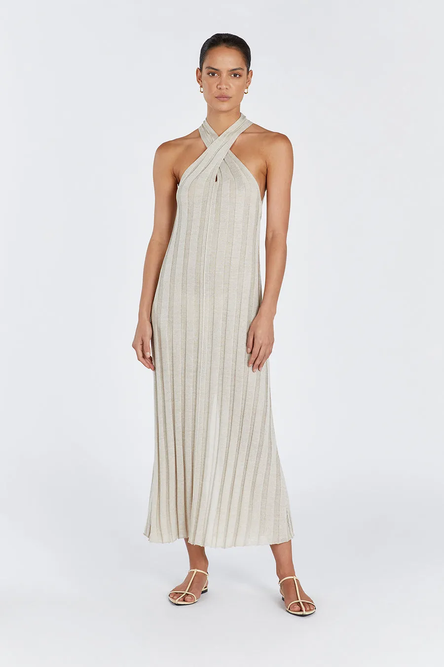 EVERLY NATURAL TWIST KNIT DRESS