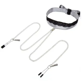 Fifty Shades of Grey Play Nice Satin Collar  and Nipple Clamps