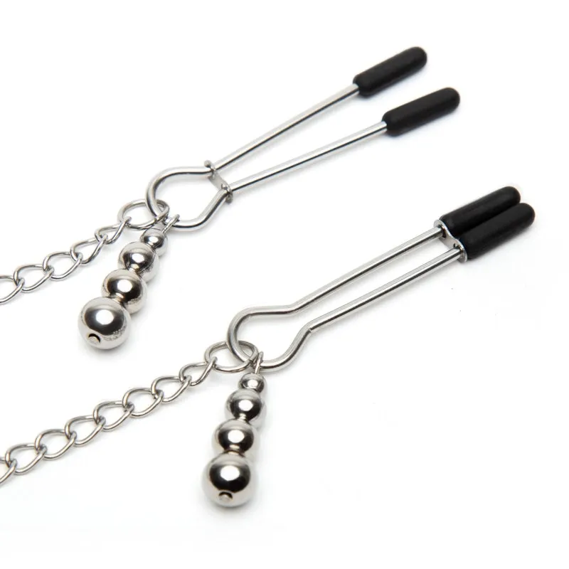 Fifty Shades of Grey Play Nice Satin Collar  and Nipple Clamps