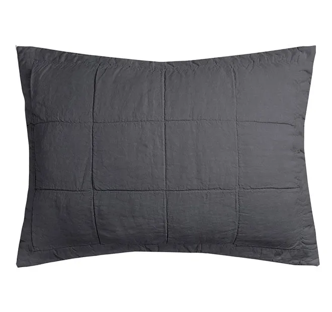 French Linen Standard Pillowsham Charcoal