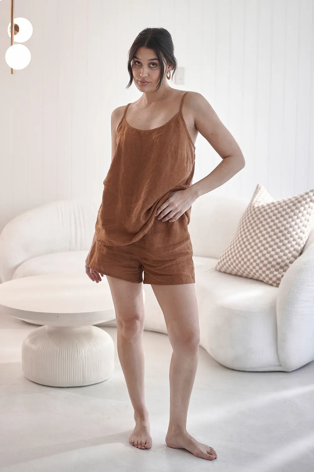 Fundamental Linen Cami - Nutmeg