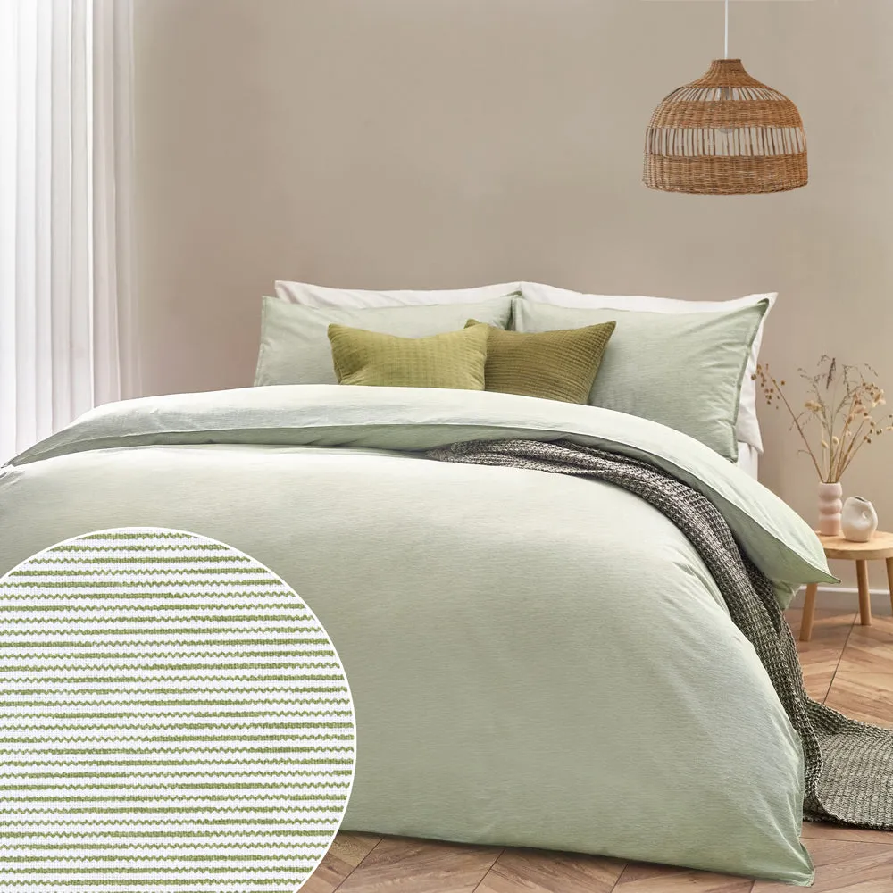 Heaton Stripe Duvet Cover Set Khaki