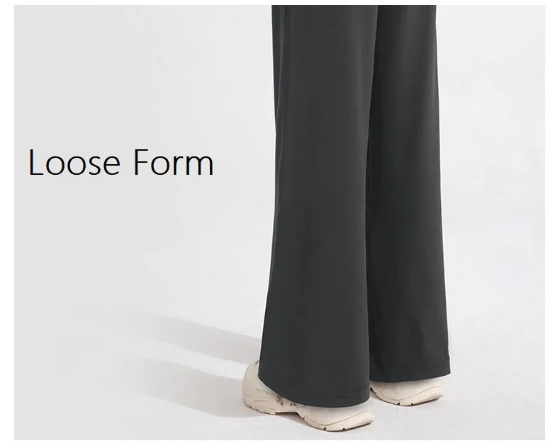 High Quality Fashion New Anti - bacterial Straight Pants Women High Waist Loose Thin Pocket Wide Leg Yoga Pants