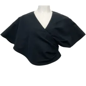 Jacquemus Black Linen Wrap Top