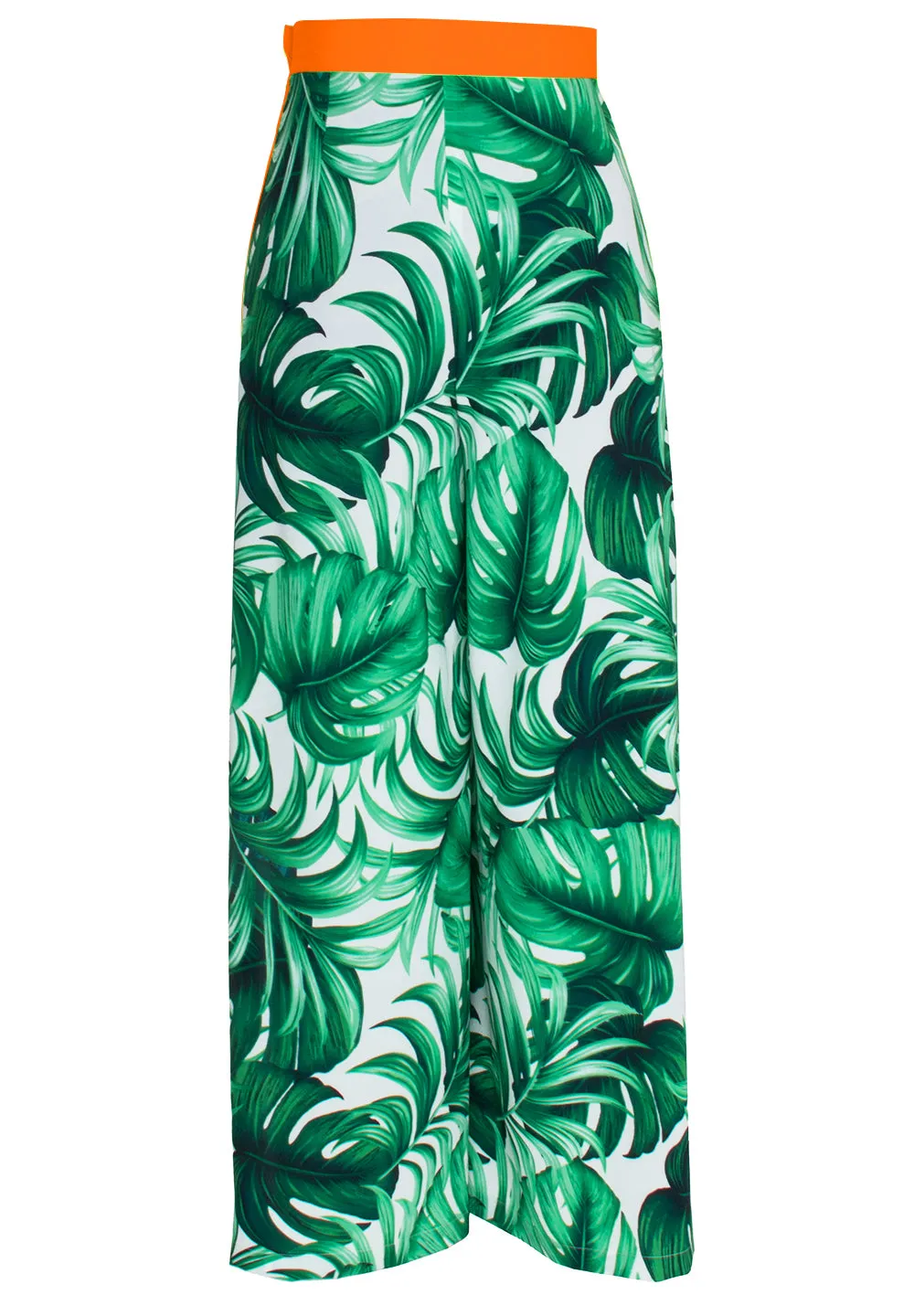 Jungle - Monstera White / Green Pants (Neon Orange)