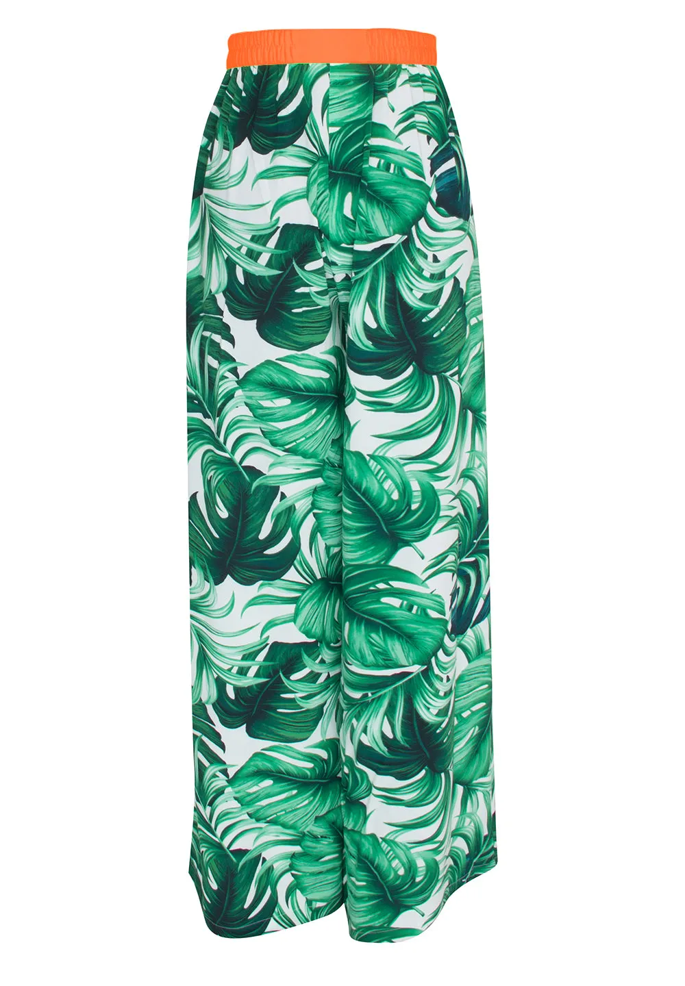 Jungle - Monstera White / Green Pants (Neon Orange)