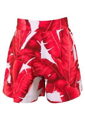 Jungle – Red / Grey Palm Havana Shorts