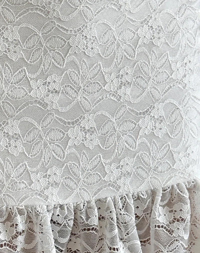 Krecia Mini Skirt in Lace Ivory