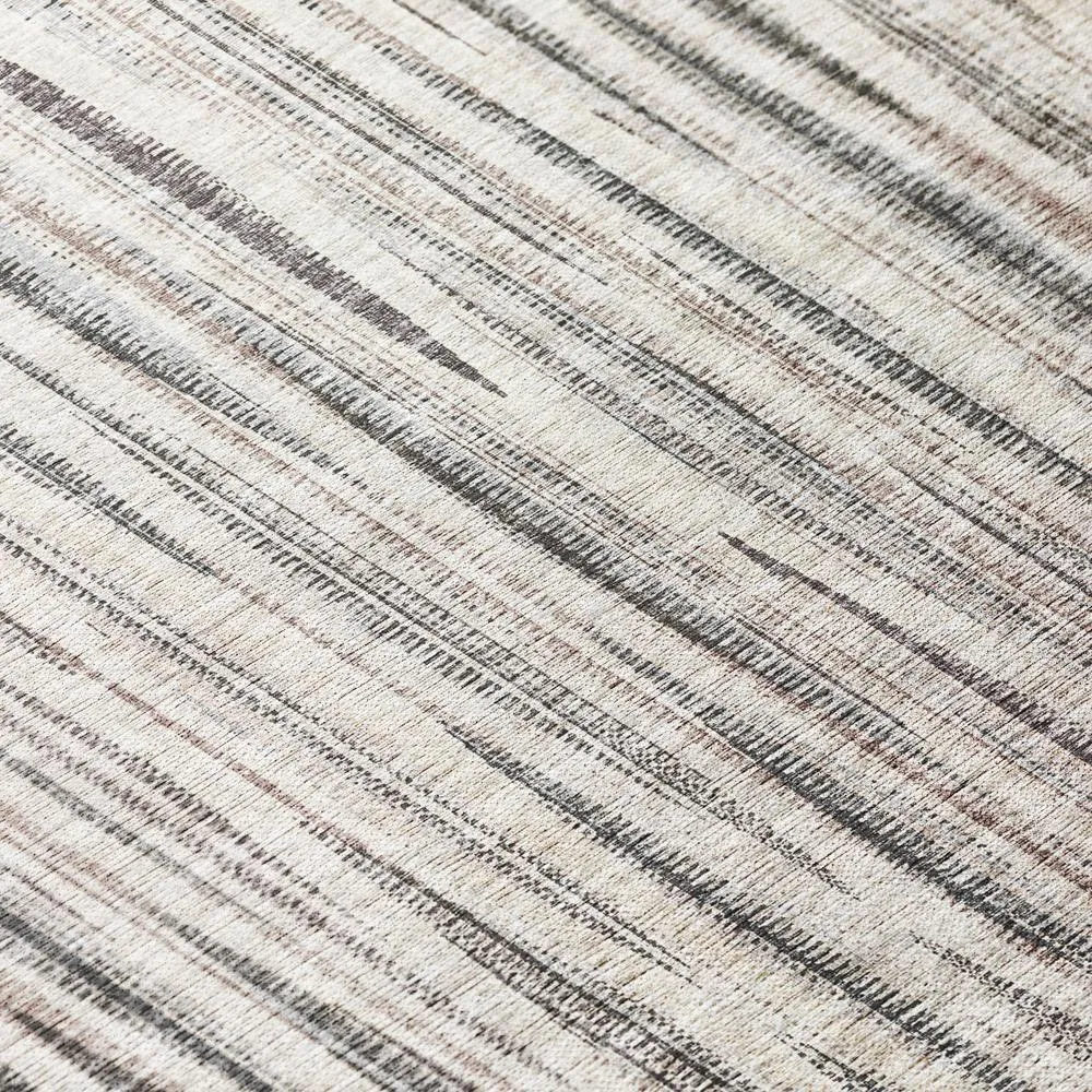 Large Modern Beige Contemporary Striped 8' x 10' Area Rug