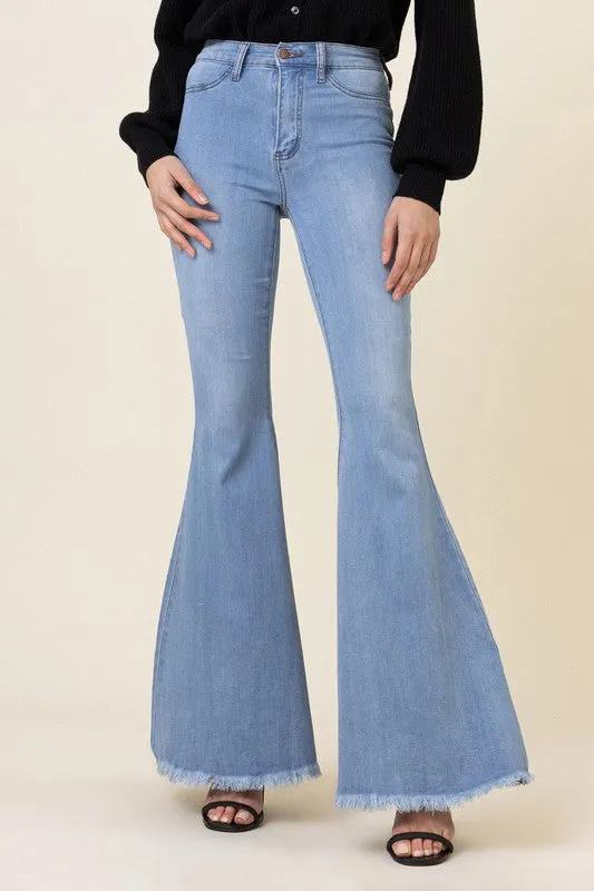 Light Stone High Waisted Flare Jeans