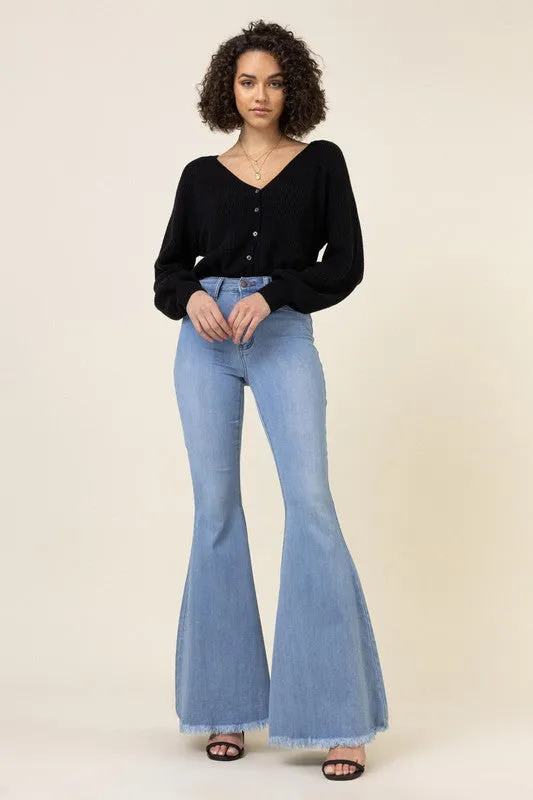 Light Stone High Waisted Flare Jeans