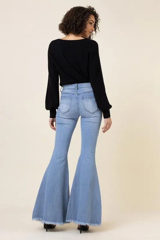 Light Stone High Waisted Flare Jeans