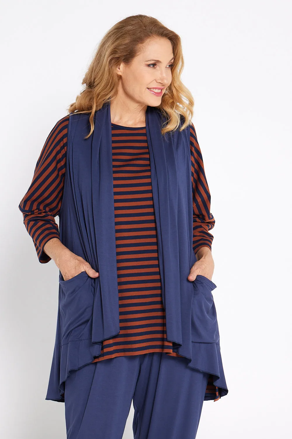 Loni Bamboo Vest - Navy