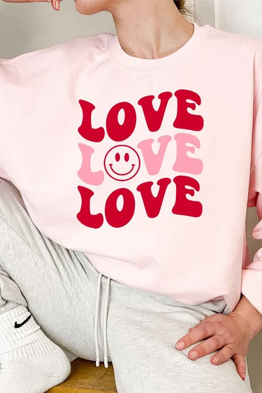 LOVE SMILEY VALENTINE GRAPHIC SWEATSHIRT