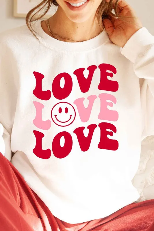 LOVE SMILEY VALENTINE GRAPHIC SWEATSHIRT