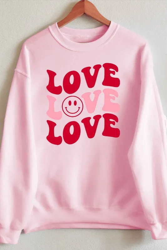 LOVE SMILEY VALENTINE GRAPHIC SWEATSHIRT