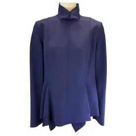 Maison Rabih Kayrouz Navy Blue Double Crepe Top