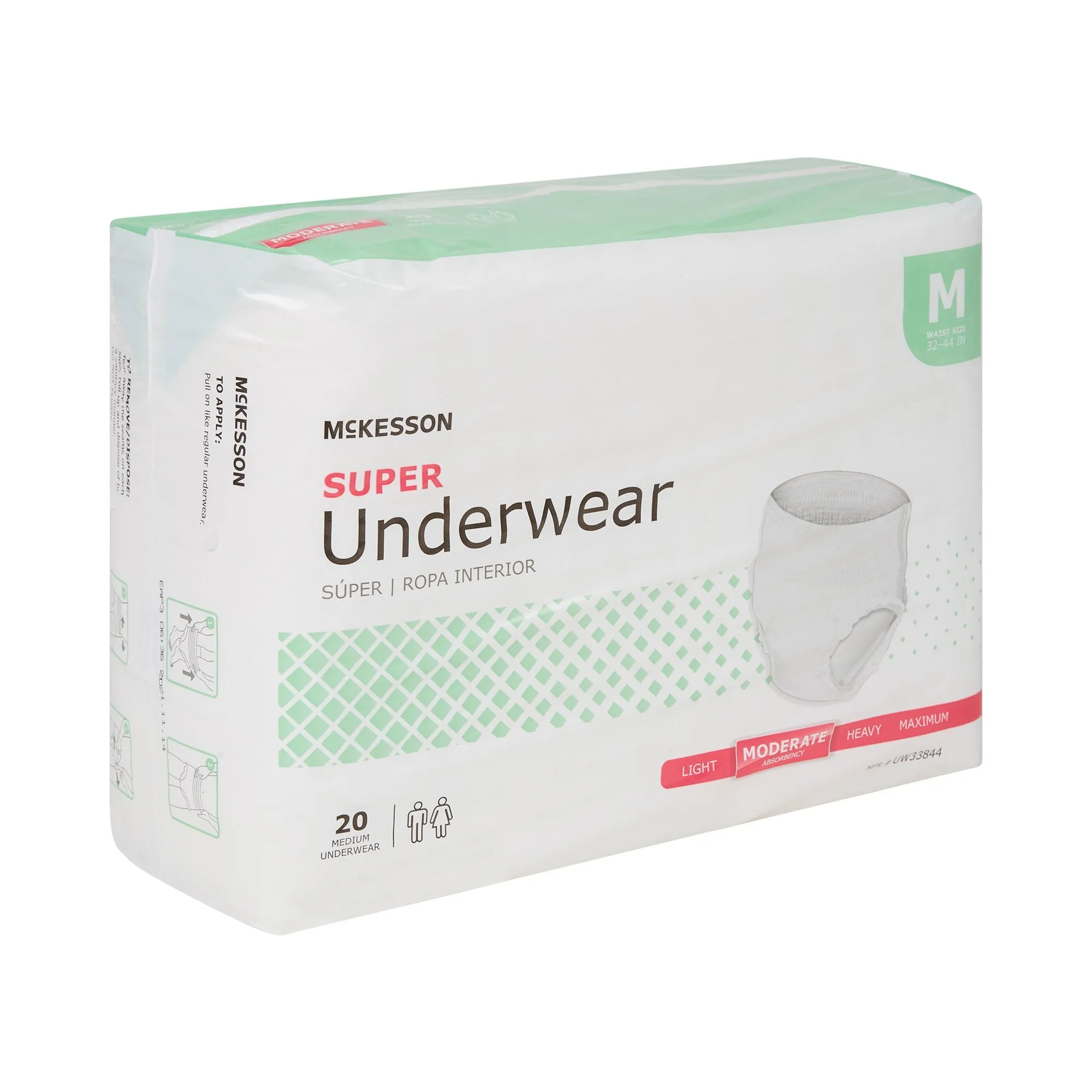 McKesson Super Moderate Absorbent Underwear, Medium