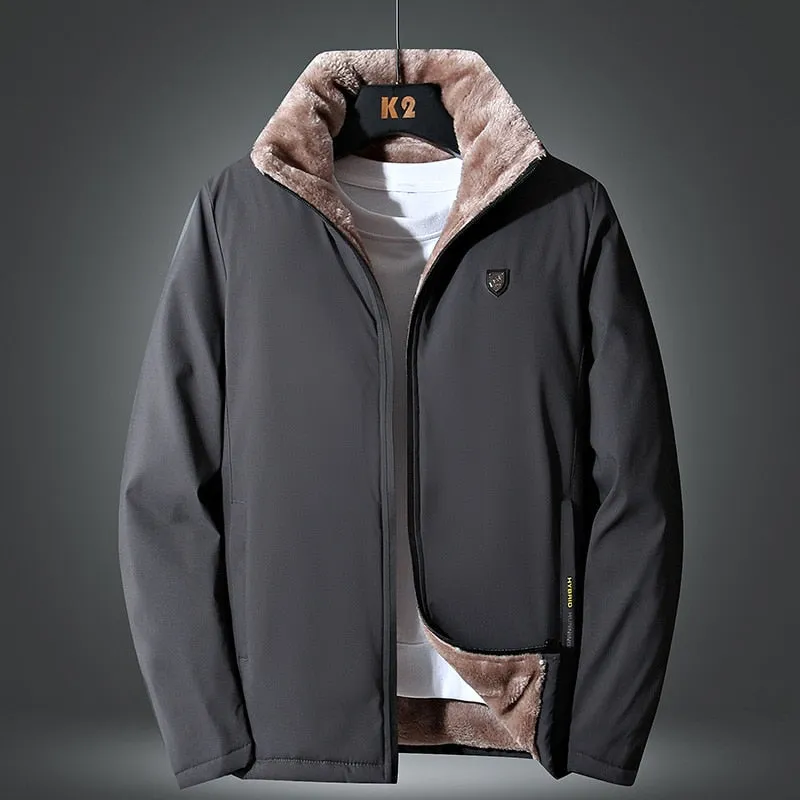 Men Winter Windproof Warm Thick Fleece Jacket Outwear Outdoor Classic Jacket