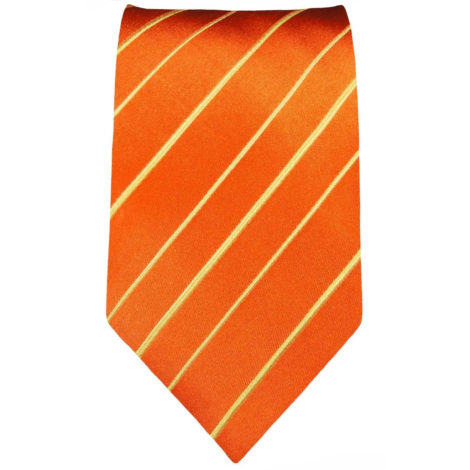 Orange Striped Silk Necktie Set