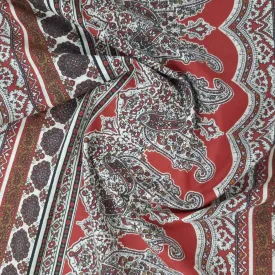 Orange Traditional Print Cotton Fabric