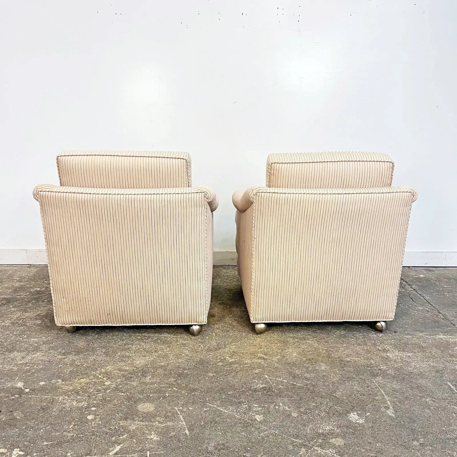 Pair of Dunbar Style Chairs on Casters