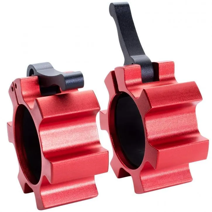 Pair of Olympic Quick Release Collars Red 50/51 mm