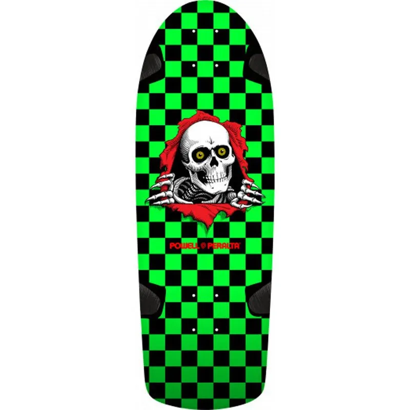 Powell Peralta 10" x 30" OG Ripper Checker Green/Black Skateboard Deck