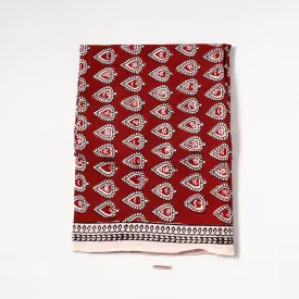 Red - Bagh Block Printed Cotton Precut Fabric 09