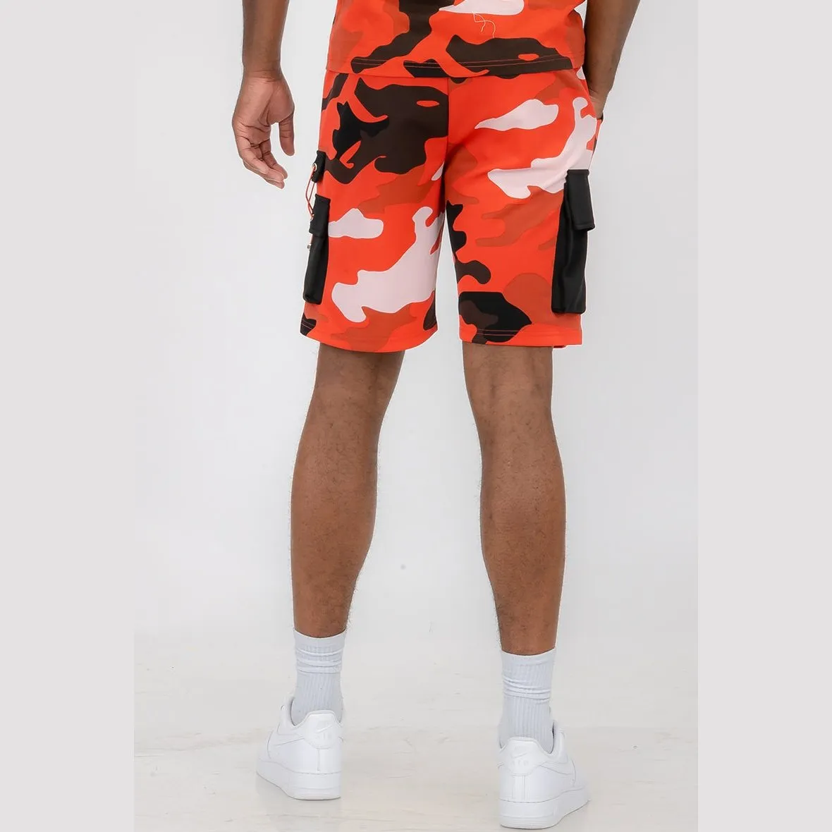 Red Full Camo Toggle Shorts