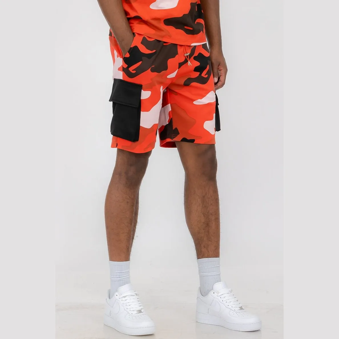 Red Full Camo Toggle Shorts