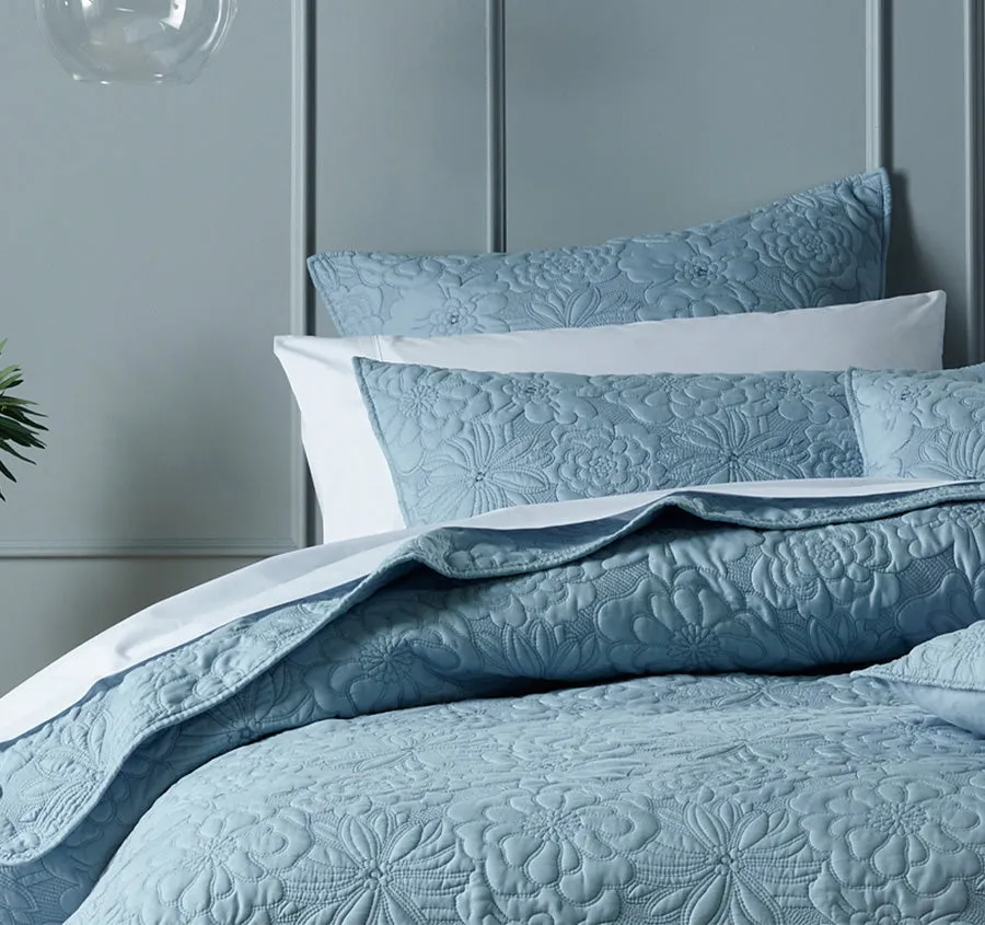 Sabrina Bedspread Set Range Provincial Blue