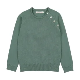 Sage Green Fitted Button Sweater