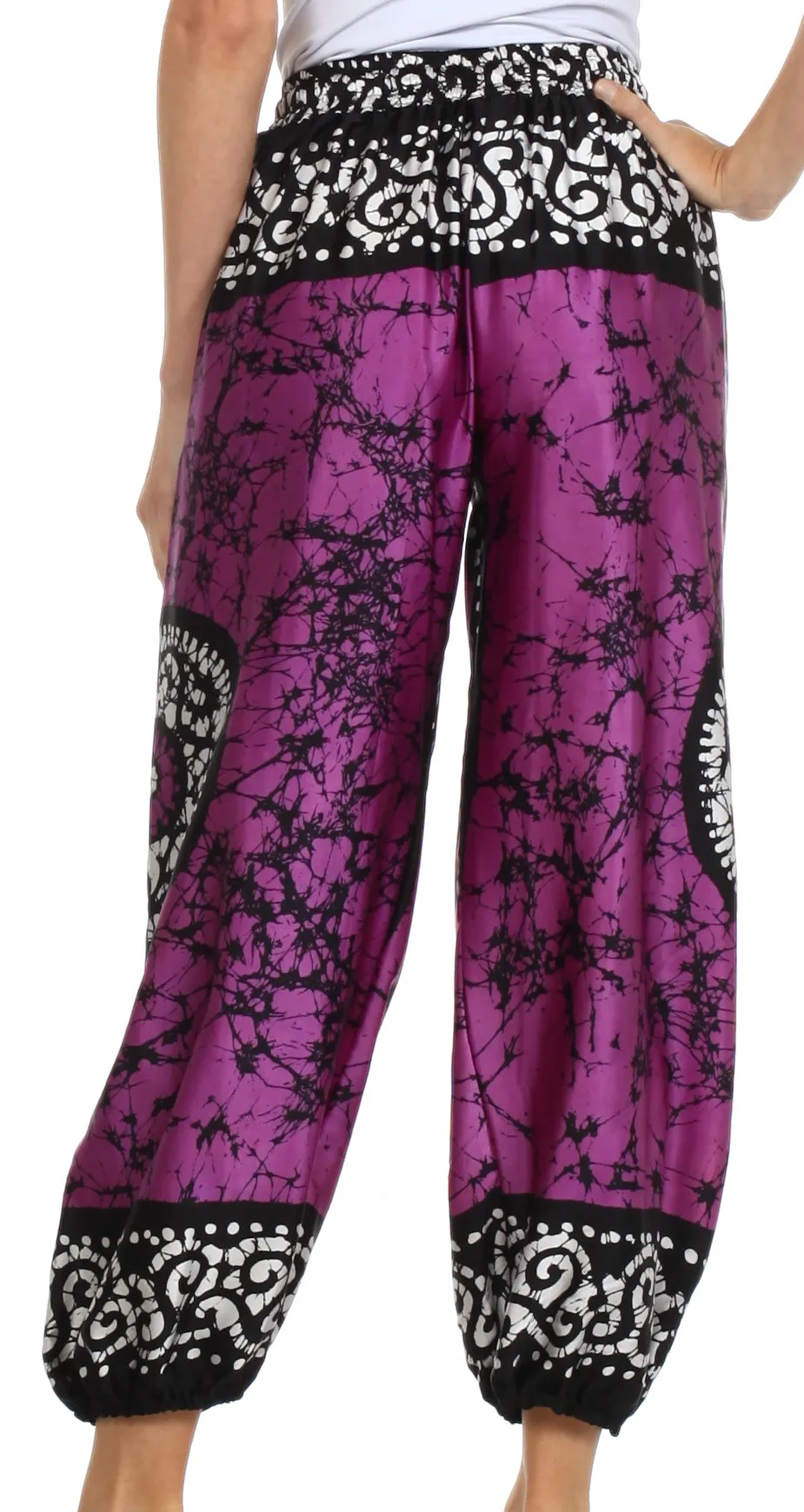 Sakkas Sephora Wide Leg Silky Harem Pants