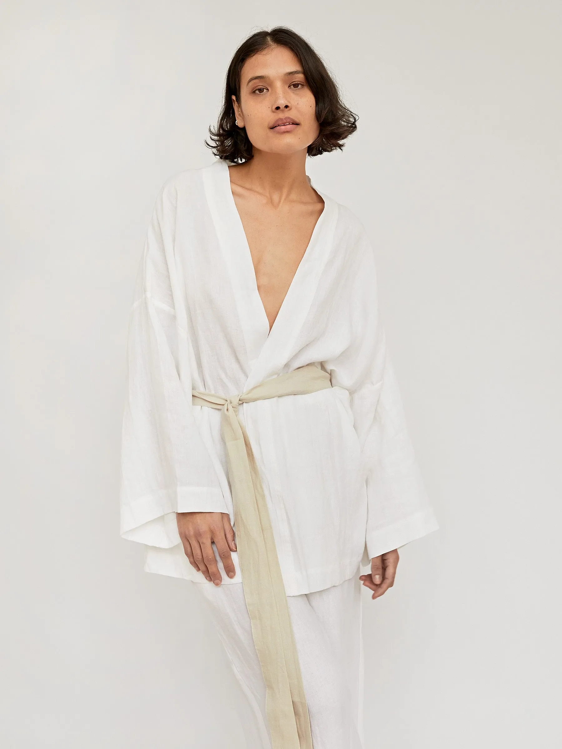 The 01 Linen Loungewear Long Set