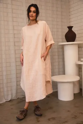 The Malle Linen Dress - Blush