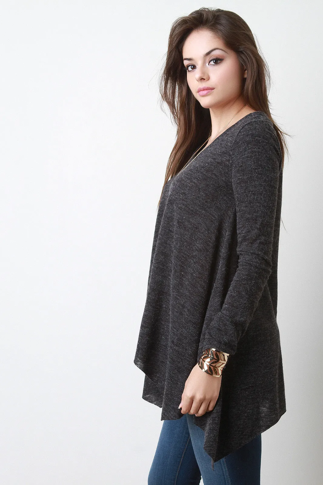 V-Neck Trapeze Sweater Top