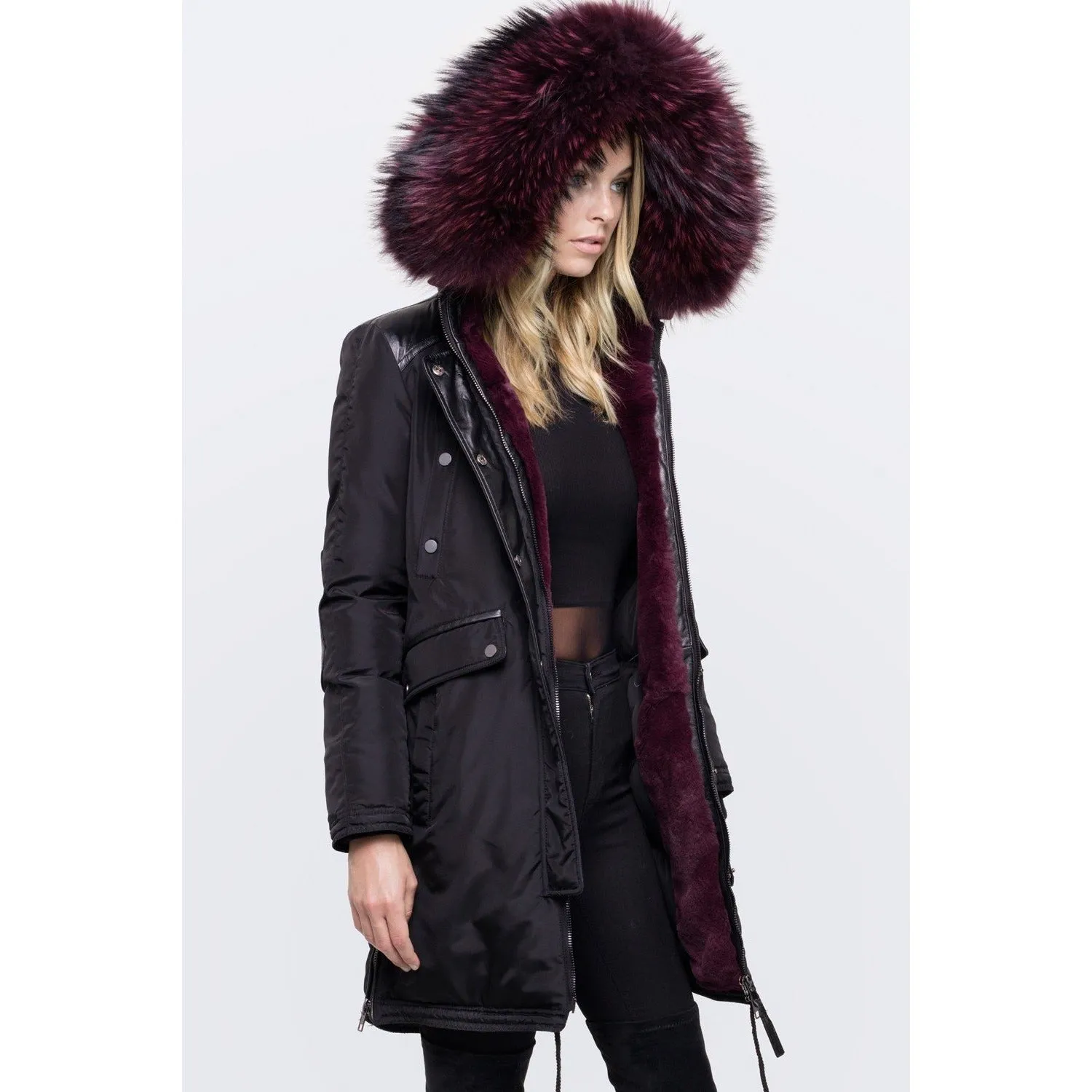 Women's Nicole Benisti Brera Coat - Black/Wine