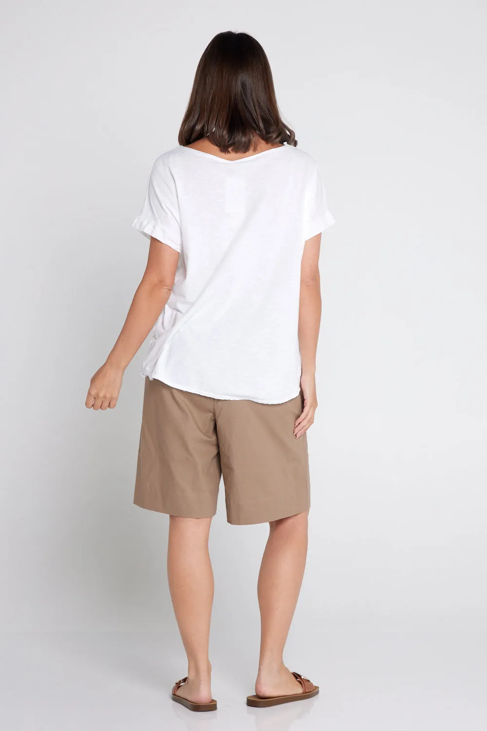 Zhuri Linen & Cotton Shorts - Bark